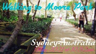 Walking to Moore Park at 10.52am in May 2021, Sydney-Australia