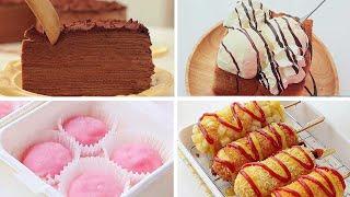 ASMR|Rich + Chocolate Mille Layer & Bread Ice Cream |Creative Recipes|Cake Story|Cooking