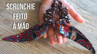 Scrunchie à Mão - Com MOLDE  GRÁTIS - Como costurar um scrunchie à mão - Costura para iniciantes