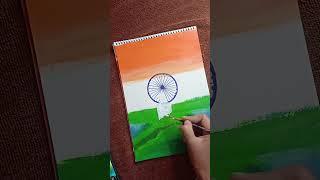 Independence day drawing/flag/acrylic painting/youtube short