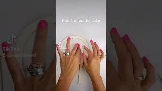 Part 1 of waffle cake.  #waffle #cakedecorating #fondant