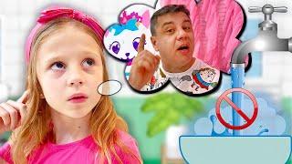 Nastya and her experience of being at home alone. Useful story for kids