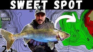 Mid Winter Walleye Location - Ice Fishing Walleyes in a High Percentage Spot