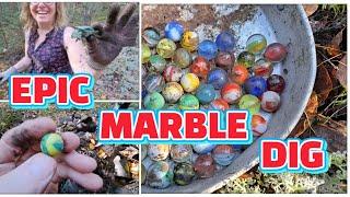  Bottle Digging Dump Digging #9  EPIC Vintage Marble Dig PART ONE Girl Scout Marble ©