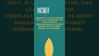Diabetes is not a serious condition