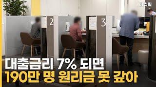 대출금리 7% 되면 190만 명 원리금 못 갚아 [이슈픽]