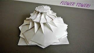 Origami Time-Lapse: 'Flower Tower' (Chris K Palmer) (No music)