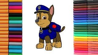 How to draw Chase from Paw Patrol