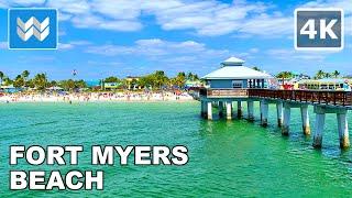 [4K] Fort Myers Beach Florida USA (Before Hurricane Ian) Spring Break Walking Tour & Travel Guide