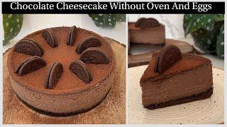 Best Eggless Chocolate Cheesecake In kadai With Homemade Cream Cheese | No Oven, No Eggs Cheesecake