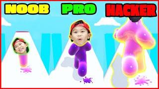 BLOB RUNNER 3D! NOOB vs PRO vs HACKER! In Real Life! Kaven App Review