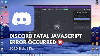 How to fix "Discord fatal javascript error occurred" | 2022 Discord Error