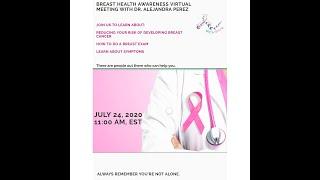 Dr. Alejandra Perez Breast Health Awareness Virtual Meeting