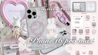  iPhone 16 Pro Max unboxing: aesthetic pink set up, what’s on my phone ୨ৎ ₊˚⊹
