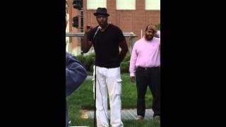 Jamal "DJ One Luv" Muhammad speaking at Slain Charleston 9 Vigil 061915