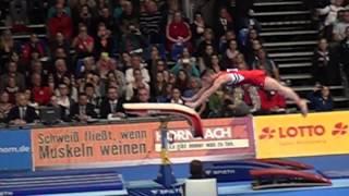 German National Championships Apparatus Finals Lukas Dauser Vault 1