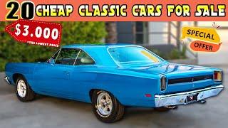 20 CHEAP Classic Cars SALE !! Price Under Budget! GARAGE GOLD FINDS!