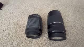 Canon EF 75 300mm vs Nikon 55 200mm f 4 5 6G VR II DX AF S ED Zoom Nikkor Lens Comparision