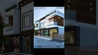 House with shop #3delevation #40x50 #houseplans #architecture #duplexhousedesign #modernhome