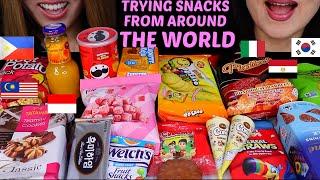 ASMR TRYING SNACKS FROM ALL AROUND THE WORLD! 먹방