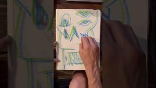 Daily Faces Challenge: Day 242/365 - Dual Oil Pastel Drawing | Art Process Timelapse ️ #shorts