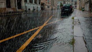 Walking in the Heavy Rain | 3Hours 4K Walk in Bordeaux France| ASMR Rain sounds for sleeping