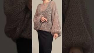 Вязаная паутинка спицами. #свитер #вязание #вязаниеспицами #knitting