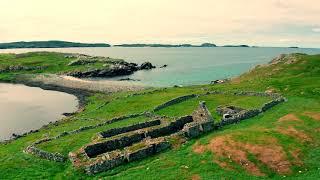 Sandig - Ruined traditional croft house - Isle of Lewis, Outer Hebrides, Scotland   4K