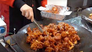 엄청나게 바삭하기로 유명한 교동 닭강정 / Sweet and sour chicken / korean street food