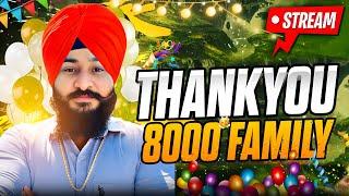 THANK YOU 8000 SUBCRIBER #bgmi #live #livestream #livegameplay #gaming #games