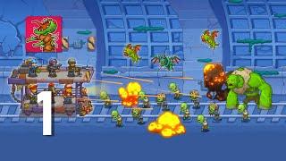 Tower Train: Zombie Defense 2D - Wave 1 ~ 4 - Gameplay Walkthrough Part 1 (Android, IOS)