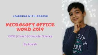 Microsoft word 2019 for kids | Computer lessons | Learning With Adarsh