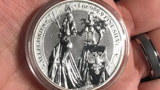 1 oz Silver Germania Allegories 2019 BU (Britannia) A Side-By-Side Unboxing From 2 Different Sources