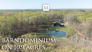 Barndominium on 10.9 acres with stocked fishing pond