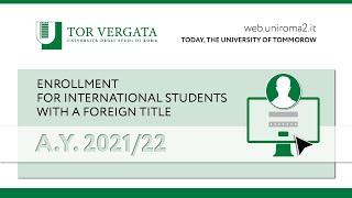 ENROLLMENT FOR INTERNATIONAL STUDENTS  WITH A FOREIGN TITLE