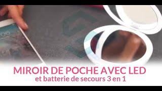 Miroir de poche avec LED et batterie de secours 3 en 1 chez Shop-Story