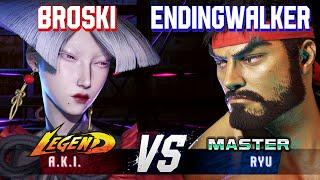 SF6 ▰ BROSKI (A.K.I.) vs ENDINGWALKER (Ryu) ▰ High Level Gameplay