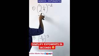 How to Simplify Exponents| Indices. #viralmathshorts
