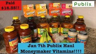 Publix Extreme Couponing Haul| Jan 7, 2019| Moneymaker Vitamins, Cheap Motts and Ragu!!!