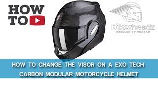 SCORPION EXO-Tech Gloss Carbon Motorcycle Helmet How to Change the Visor 4K Video | Bikerheadz.co.uk