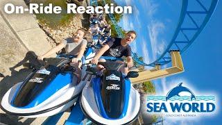 Riding Jet Rescue at Sea World Australia! Awesome Fast Paced Intamin Straddle Coaster