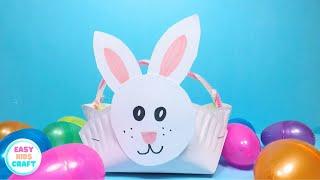 Paper Plate Bunny Basket | Easter Craft Ideas | DIY  Paper Crafts