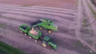 John Deere 9500 Harvesting Soybeans, DJI Phantom 4