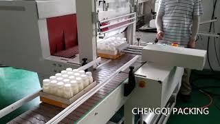 Automatic shrink packing machine for bottles with tray / food tray / carton box