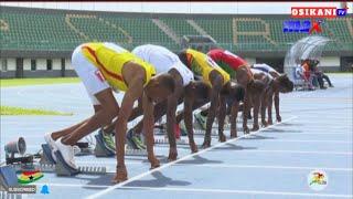 CAA REGION II: MEN’S 100M RACE HEAT 1-3  GHANA & NIGERIA WINS SUPER FINISHES 