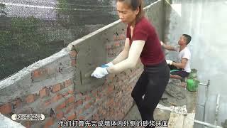 不一样的农村建砖房全过程，外加一个化粪池建造，女包工头真厉害 宅基地建房 盖房子 建造过程 农村建房 三农