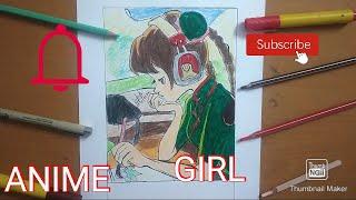 Time lapse Drawing-Anime girl ||Anime girl painting  