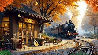 Relaxing Autumn Jazz Music  Chill Cafe & Vintage Ambience - Background Jazz Music