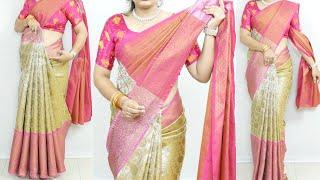 Perfect Silk saree draping tutorial | How to wear silk saree with perfect pleats | Easy Method