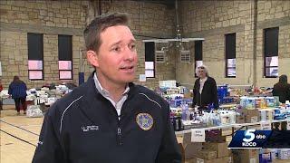 Oklahoma Lt. Gov. Matt Pinnell assesses wildfire damage in Stillwater
